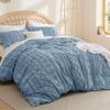 imageBedsure Boho Kids Duvet Cover Queen SizeDuvet InsertComforter not Included  Tufted Duvet Cover Queen for All SeasonsSoft Shabby Chic Boho Bedding Beige 90quot x 90quot07  Dusty Blue  Elegant No Comforter