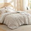 imageBedsure Boho Kids Duvet Cover Queen SizeDuvet InsertComforter not Included  Tufted Duvet Cover Queen for All SeasonsSoft Shabby Chic Boho Bedding Beige 90quot x 90quot04  Linen  Elegant No Comforter