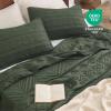 imageBedsure Boho Quilt King Size  Lightweight Bedspread King Size with Geometric Stitched Pattern White Farmhouse Soft Bedding Set Coverlet with 2 Pillow Shams for All Seasons 106x96 inches03  Olive Green