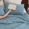 imageBedsure Boho Quilt King Size  Lightweight Bedspread King Size with Geometric Stitched Pattern White Farmhouse Soft Bedding Set Coverlet with 2 Pillow Shams for All Seasons 106x96 inches05  Dusty Blue