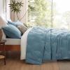 imageBedsure Botanical Floral Quilt Queen Size for Modern Farmhouse Decor Luxurious Summer Bedding Set Super Soft Bedspread Queen Size Lightweight Comforter with 2 Pillow Shams Blue 90x96 InchBlue