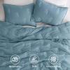 imageBedsure Botanical Floral Quilt Queen Size for Modern Farmhouse Decor Luxurious Summer Bedding Set Super Soft Bedspread Queen Size Lightweight Comforter with 2 Pillow Shams Blue 90x96 InchBlue
