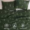 imageBedsure Botanical Floral Quilt Queen Size for Modern Farmhouse Decor Luxurious Summer Bedding Set Super Soft Bedspread Queen Size Lightweight Comforter with 2 Pillow Shams Blue 90x96 InchOlive Green