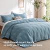 imageBedsure Botanical Floral Quilt Queen Size for Modern Farmhouse Decor Luxurious Summer Bedding Set Super Soft Bedspread Queen Size Lightweight Comforter with 2 Pillow Shams Blue 90x96 InchBlue