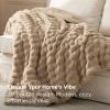 imageBedsure Bubble Sherpa Throw Blanket for Couch  Fuzzy Fleece Thick Warm Blanket for Winter GentleSoft Cozy Plush Throw Gift for Women Room Decor White 50x60 Inches02  Beige