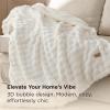 imageBedsure Bubble Sherpa Throw Blanket for Couch  Fuzzy Fleece Thick Warm Blanket for Winter GentleSoft Cozy Plush Throw Gift for Women Room Decor White 50x60 Inches01  White