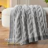 imageBedsure Cable Knit Throw Blanket for Couch Bed  Breathable Chenille Chunky Knit Throw Blanket for Decorative Gift GentleSoft Cozy and Warm for Winter and All Seasons Beige 50x60 Inches03  Grey