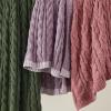 imageBedsure Cable Knit Throw Blanket for Couch Bed  Breathable Chenille Chunky Knit Throw Blanket for Decorative Gift GentleSoft Cozy and Warm for Winter and All Seasons Beige 50x60 Inches04  Green
