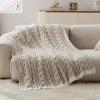 imageBedsure Cable Knit Throw Blanket for Couch Bed  Breathable Chenille Chunky Knit Throw Blanket for Decorative Gift GentleSoft Cozy and Warm for Winter and All Seasons Beige 50x60 Inches01  Beige