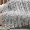 imageBedsure Cable Knit Throw Blanket for Couch Bed  Breathable Chenille Chunky Knit Throw Blanket for Decorative Gift GentleSoft Cozy and Warm for Winter and All Seasons Beige 50x60 Inches03  Grey