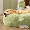 imageBedsure Calming Cat Beds for Indoor Cats  Small Cat Bed Washable 20 inches AntiSlip Round Fluffy Plush Faux Fur Pet Bed Fits up to 15 lbs Pets Aqua BlueGreen