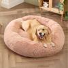 imageBedsure Calming Cat Beds for Indoor Cats  Small Cat Bed Washable 20 inches AntiSlip Round Fluffy Plush Faux Fur Pet Bed Fits up to 15 lbs Pets Aqua BluePink