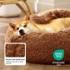 imageBedsure Calming Cat Beds for Indoor Cats  Small Cat Bed Washable 20 inches AntiSlip Round Fluffy Plush Faux Fur Pet Bed Fits up to 15 lbs Pets Aqua BlueCopper