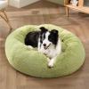 imageBedsure Calming Cat Beds for Indoor Cats  Small Cat Bed Washable 20 inches AntiSlip Round Fluffy Plush Faux Fur Pet Bed Fits up to 15 lbs Pets Aqua BlueGreen