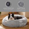 imageBedsure Calming Cat Beds for Indoor Cats  Small Cat Bed Washable 20 inches AntiSlip Round Fluffy Plush Faux Fur Pet Bed Fits up to 15 lbs Pets Aqua BluePale Grey