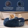 imageBedsure Calming Cat Beds for Indoor Cats  Small Cat Bed Washable 20 inches AntiSlip Round Fluffy Plush Faux Fur Pet Bed Fits up to 15 lbs Pets Aqua BlueNavy