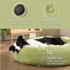 imageBedsure Calming Cat Beds for Indoor Cats  Small Cat Bed Washable 20 inches AntiSlip Round Fluffy Plush Faux Fur Pet Bed Fits up to 15 lbs Pets Aqua BlueGreen