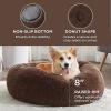 imageBedsure Calming Cat Beds for Indoor Cats  Small Cat Bed Washable 20 inches AntiSlip Round Fluffy Plush Faux Fur Pet Bed Fits up to 15 lbs Pets Aqua BlueCoffee