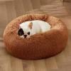 imageBedsure Calming Cat Beds for Indoor Cats  Small Cat Bed Washable 20 inches AntiSlip Round Fluffy Plush Faux Fur Pet Bed Fits up to 15 lbs Pets Aqua BlueCopper