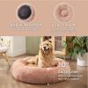 imageBedsure Calming Cat Beds for Indoor Cats  Small Cat Bed Washable 20 inches AntiSlip Round Fluffy Plush Faux Fur Pet Bed Fits up to 15 lbs Pets Aqua BluePink
