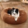 imageBedsure Calming Cat Beds for Indoor Cats  Small Cat Bed Washable 20 inches AntiSlip Round Fluffy Plush Faux Fur Pet Bed Fits up to 15 lbs Pets Aqua BlueCopper