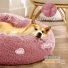 imageBedsure Calming Cat Beds for Indoor Cats  Small Cat Bed Washable 20 inches AntiSlip Round Fluffy Plush Faux Fur Pet Bed Fits up to 15 lbs Pets Aqua BlueMauve Blush