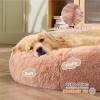 imageBedsure Calming Cat Beds for Indoor Cats  Small Cat Bed Washable 20 inches AntiSlip Round Fluffy Plush Faux Fur Pet Bed Fits up to 15 lbs Pets Aqua BluePink
