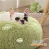 imageBedsure Calming Cat Beds for Indoor Cats  Small Cat Bed Washable 20 inches AntiSlip Round Fluffy Plush Faux Fur Pet Bed Fits up to 15 lbs Pets Aqua BlueGreen