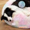 imageBedsure Calming Cat Beds for Indoor Cats  Small Cat Bed Washable 20 inches AntiSlip Round Fluffy Plush Faux Fur Pet Bed Fits up to 15 lbs Pets Aqua BlueMulti Color