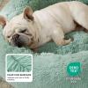 imageBedsure Calming Cat Beds for Indoor Cats  Small Cat Bed Washable 20 inches AntiSlip Round Fluffy Plush Faux Fur Pet Bed Fits up to 15 lbs Pets Aqua BlueApple Green