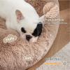 imageBedsure Calming Cat Beds for Indoor Cats  Small Cat Bed Washable 20 inches AntiSlip Round Fluffy Plush Faux Fur Pet Bed Fits up to 15 lbs Pets Aqua BlueCamel