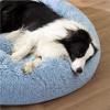 imageBedsure Calming Cat Beds for Indoor Cats  Small Cat Bed Washable 20 inches AntiSlip Round Fluffy Plush Faux Fur Pet Bed Fits up to 15 lbs Pets Aqua BlueLight Blue