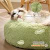 imageBedsure Calming Cat Beds for Indoor Cats  Small Cat Bed Washable 20 inches AntiSlip Round Fluffy Plush Faux Fur Pet Bed Fits up to 15 lbs Pets Aqua BlueGreen