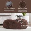 imageBedsure Calming Cat Beds for Indoor Cats  Small Cat Bed Washable 20 inches AntiSlip Round Fluffy Plush Faux Fur Pet Bed Fits up to 15 lbs Pets Aqua BlueCoffee