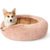imageBedsure Calming Cat Beds for Indoor Cats  Small Cat Bed Washable 20 inches AntiSlip Round Fluffy Plush Faux Fur Pet Bed Fits up to 15 lbs Pets Aqua BluePink