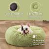 imageBedsure Calming Cat Beds for Indoor Cats  Small Cat Bed Washable 20 inches AntiSlip Round Fluffy Plush Faux Fur Pet Bed Fits up to 15 lbs Pets Aqua BlueGreen
