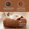 imageBedsure Calming Cat Beds for Indoor Cats  Small Cat Bed Washable 20 inches AntiSlip Round Fluffy Plush Faux Fur Pet Bed Fits up to 15 lbs Pets Aqua BlueCopper