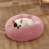 imageBedsure Calming Cat Beds for Indoor Cats  Small Cat Bed Washable 20 inches AntiSlip Round Fluffy Plush Faux Fur Pet Bed Fits up to 15 lbs Pets Aqua BlueMauve Blush