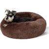 imageBedsure Calming Cat Beds for Indoor Cats  Small Cat Bed Washable 20 inches AntiSlip Round Fluffy Plush Faux Fur Pet Bed Fits up to 15 lbs Pets Aqua BlueCoffee