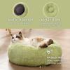 imageBedsure Calming Cat Beds for Indoor Cats  Small Cat Bed Washable 20 inches AntiSlip Round Fluffy Plush Faux Fur Pet Bed Fits up to 15 lbs Pets Aqua BlueGreen