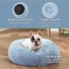 imageBedsure Calming Cat Beds for Indoor Cats  Small Cat Bed Washable 20 inches AntiSlip Round Fluffy Plush Faux Fur Pet Bed Fits up to 15 lbs Pets Aqua BlueLight Blue