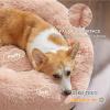 imageBedsure Calming Cat Beds for Indoor Cats  Small Cat Bed Washable 20 inches AntiSlip Round Fluffy Plush Faux Fur Pet Bed Fits up to 15 lbs Pets Aqua BluePink
