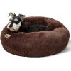 imageBedsure Calming Cat Beds for Indoor Cats  Small Cat Bed Washable 20 inches AntiSlip Round Fluffy Plush Faux Fur Pet Bed Fits up to 15 lbs Pets Aqua BlueCoffee
