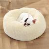 imageBedsure Calming Cat Beds for Indoor Cats  Small Cat Bed Washable 20 inches AntiSlip Round Fluffy Plush Faux Fur Pet Bed Fits up to 15 lbs Pets Aqua BlueIvory Beige