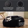 imageBedsure Calming Cat Beds for Indoor Cats  Small Cat Bed Washable 20 inches AntiSlip Round Fluffy Plush Faux Fur Pet Bed Fits up to 15 lbs Pets Aqua BlueBlack
