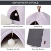 imageBedsure Cat Beds for Indoor  2 in 1 Cat Cave House Tent for Kittens and Small Pets with Removable Washable Cushioned Pillow Foldable Kitten Hideaway with NonSlip Bottom Beige 16 inchesPurple