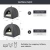imageBedsure Cat Beds for Indoor  2 in 1 Cat Cave House Tent for Kittens and Small Pets with Removable Washable Cushioned Pillow Foldable Kitten Hideaway with NonSlip Bottom Beige 16 inchesDark Grey