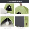 imageBedsure Cat Beds for Indoor  2 in 1 Cat Cave House Tent for Kittens and Small Pets with Removable Washable Cushioned Pillow Foldable Kitten Hideaway with NonSlip Bottom Beige 16 inchesGreen