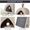 imageBedsure Cat Beds for Indoor  2 in 1 Cat Cave House Tent for Kittens and Small Pets with Removable Washable Cushioned Pillow Foldable Kitten Hideaway with NonSlip Bottom Beige 16 inchesKhaki