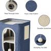 imageBedsure Cat Beds for Indoor Cats  Large Cat Cave for Pet Cat House with Fluffy Ball Hanging and Scratch Pad Foldable Cat Hideaway 165x165x13 inches Loden GreenBlue